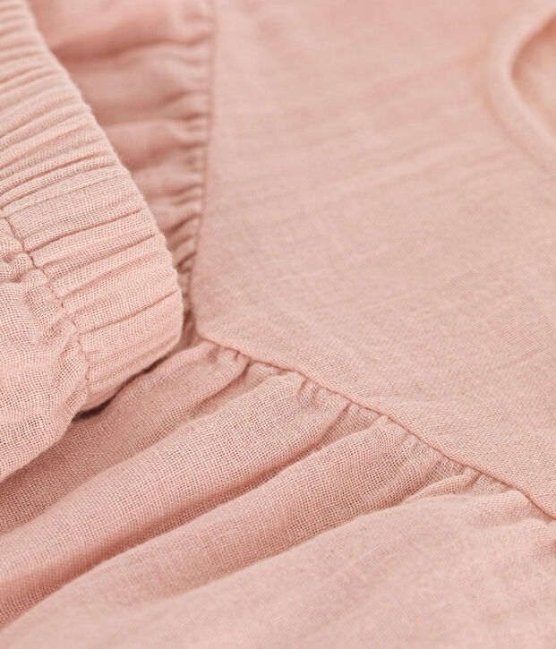 Baby-Set mit Bluse und Shorts aus Musselin-Stoff rosa