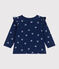 Langärmelige Baby-Bluse aus geblümter Baumwolle  blau MEDIEVAL/weiss MULTICO
