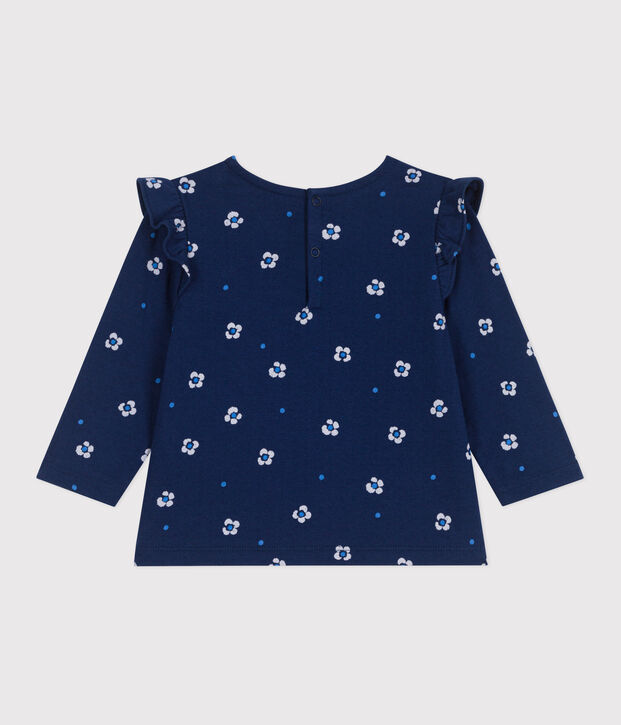Lang&auml;rmelige Baby-Bluse aus gebl&uuml;mter Baumwolle blau/vielfarbig