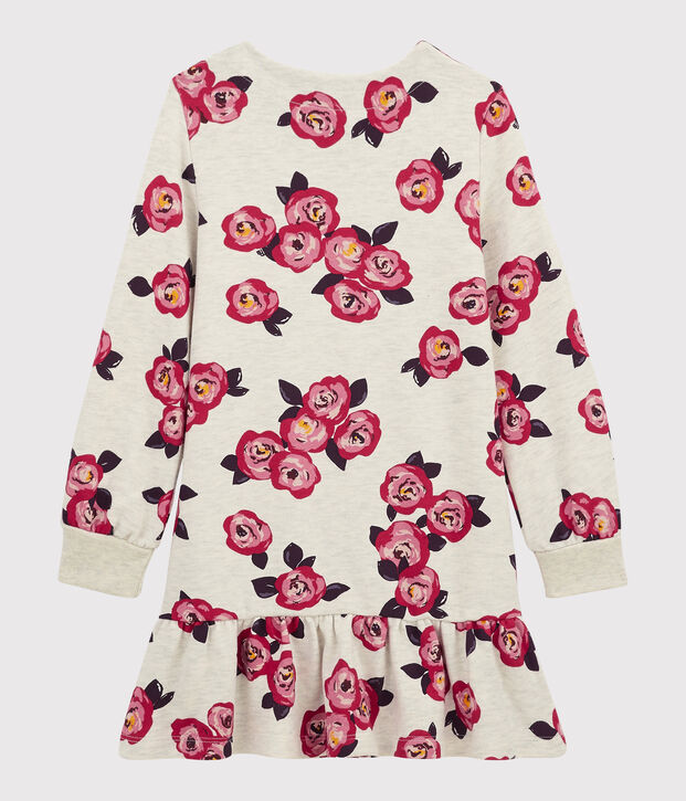 Lang&auml;rmeliges Kinderkleid f&uuml;r M&auml;dchen beige/vielfarbig