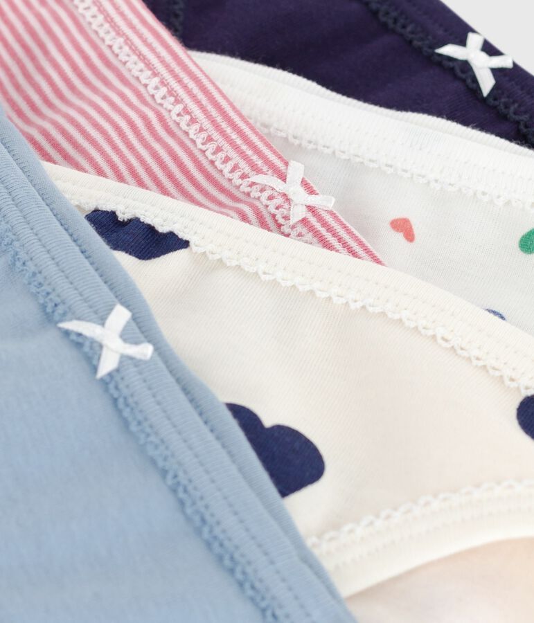 Set Kinder-Slips aus Baumwolle mit Herzmotiv vielfarbig