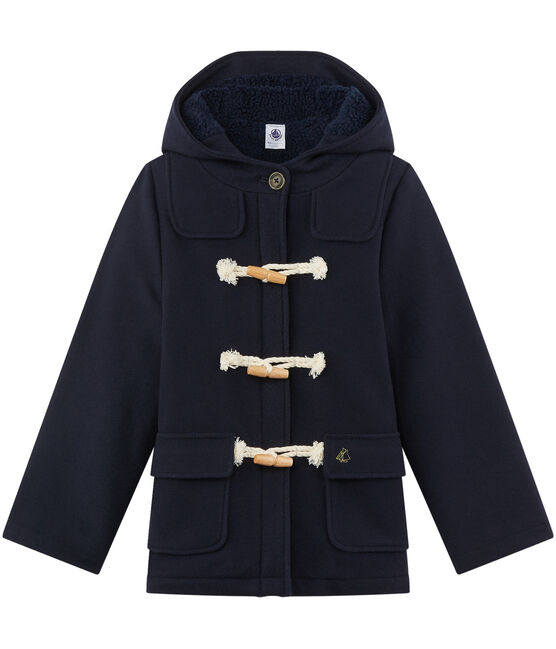 Mädchen-Dufflecoat aus Wolle blau SMOKING