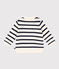 Pullover aus Wolle und Baumwollmischung mit Matrosenmuster weiss MARSHMALLOW/blau SMOKING