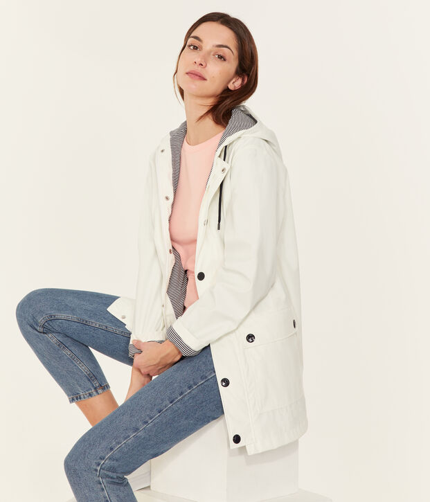 Ikonische regenjacke unisex weiss