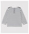 Stilvoll-verspieltes Baby-Marineshirt aus Jersey für Mädchen weiss MARSHMALLOW/blau SMOKING