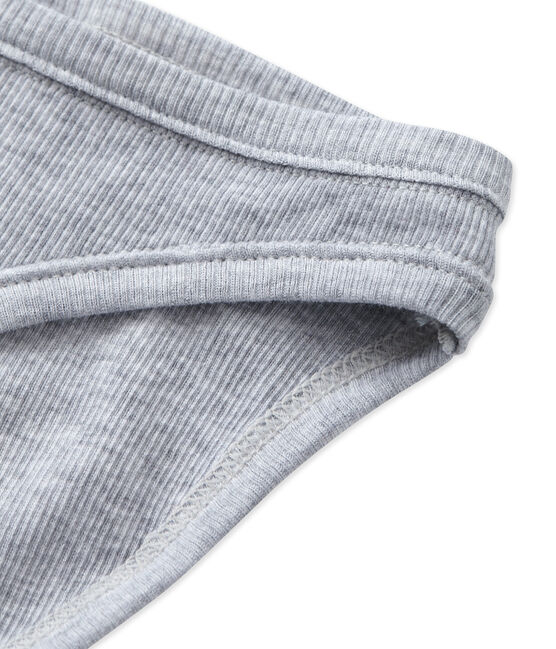 Damen-Slip aus Baumwolle grau FUMEE CHINE