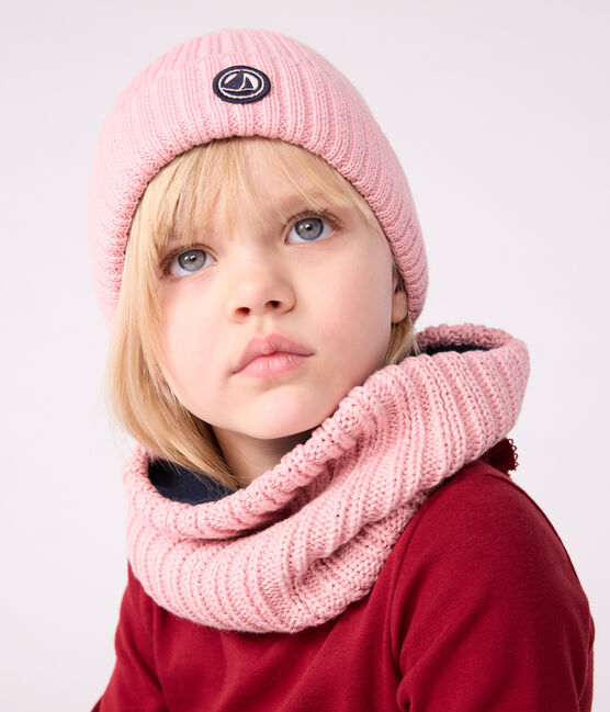 Kinder-Strickmütze mit Fleece gefüttert  rosa CHARME