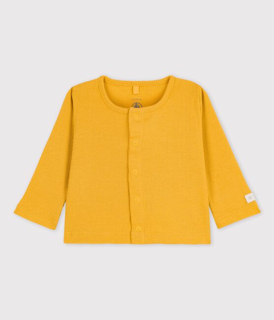 Baby-Cardigan aus Baumwolle und Lyocell gelb OCRE