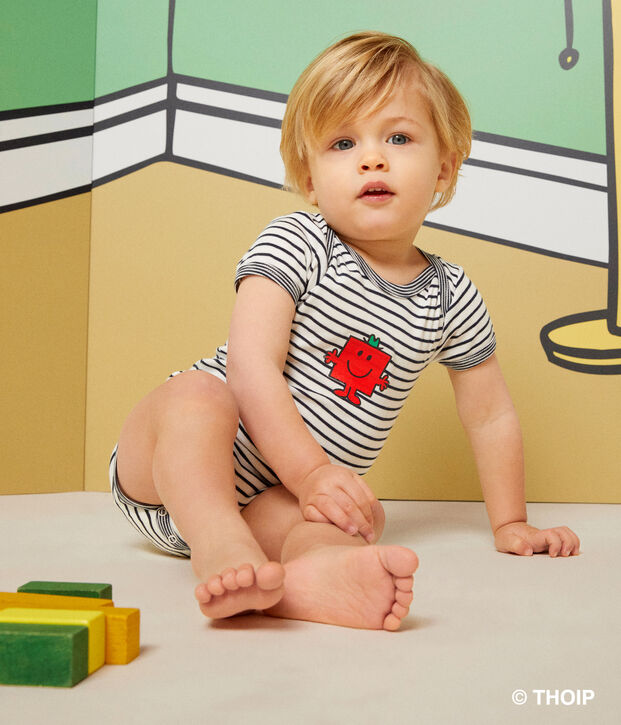 3er-Set kurz&auml;rmelige Baby-Bodys Mr. Men und Little Miss aus Baumwolle vielfarbig