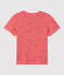 Damen-T-Shirt L’ICONIQUE aus Leinen rot PEPS/rosa ECUME
