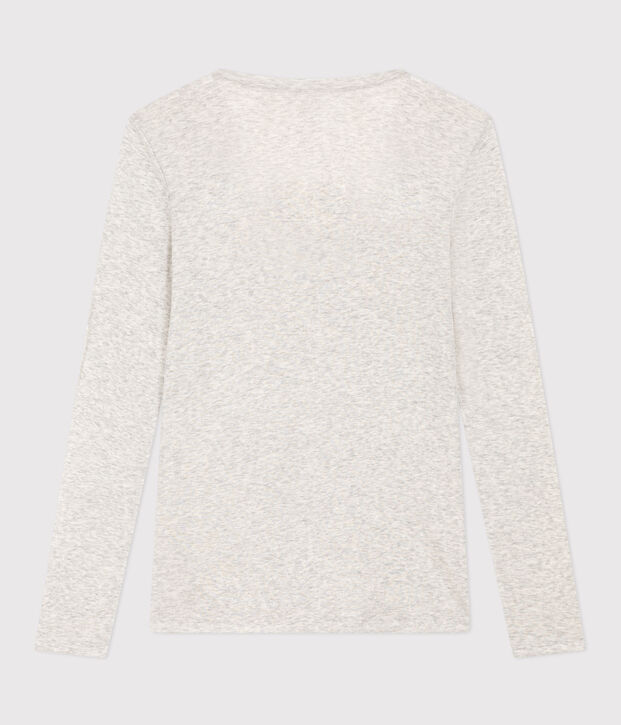 K&ouml;rpernahes Damen-T-Shirt aus leichter Baumwolle BELUGA CHINE