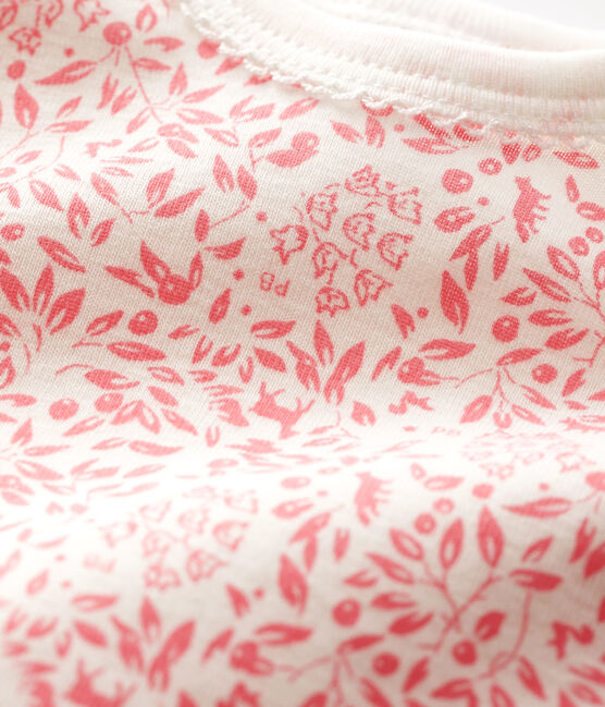 Langärmliger Baby-Body für Mädchen weiss MARSHMALLOW/rosa GRETEL
