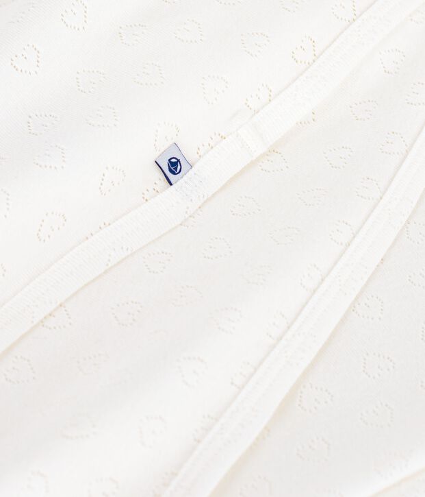Newborn Baby-Decke aus einfarbiger Baumwolle mit Lochstickerei weiss