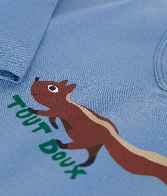 Langärmeliges Baby T-Shirt aus feinem Jersey blau BEACH