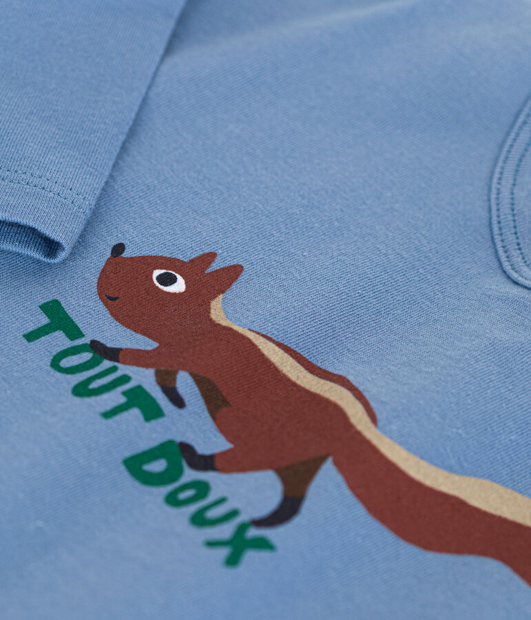 Lang&auml;rmeliges Baby T-Shirt aus feinem Jersey blau BEACH