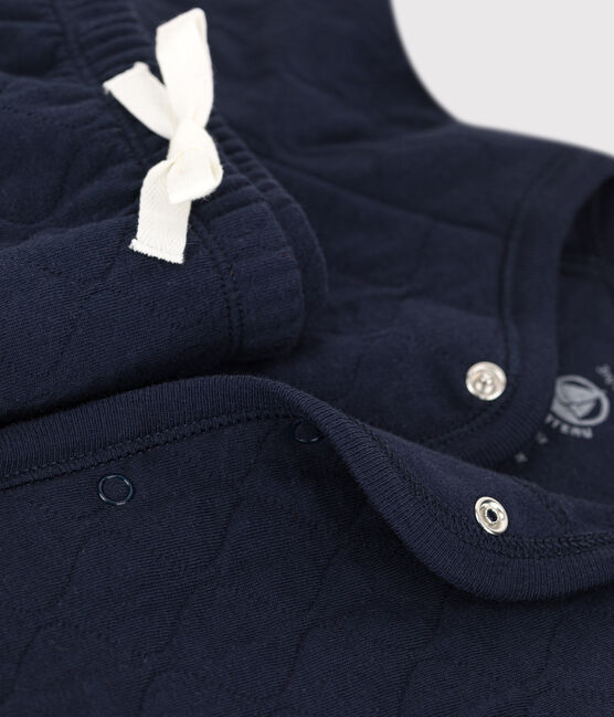 Zweiteiliges Baby-Set aus gesteppter Baumwolle blau SMOKING