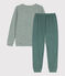 Kinderpyjama aus Baumwolle mit Ringelstreifen grün VALLEE/weiss MARSHMALLOW