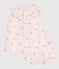 Kurzärmeliges Babykleid aus Baumwolle und Bloomer mit Fruchtmuster rosa FLEUR/weiss MULTICO