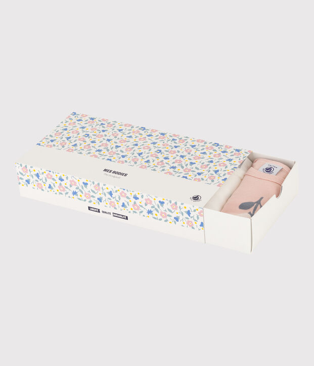 5er-Set lang&auml;rmelige Baby-Bodys aus Baumwolle mit Blumenmotiv vielfarbig