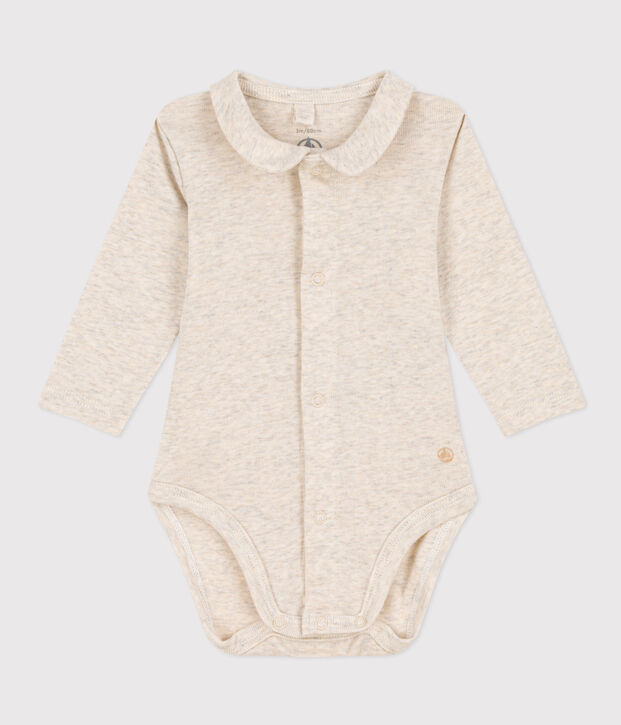 Lang&auml;rmeliger Baby-Body aus Baumwolle mit Kragen MONTELIMAR CHINE