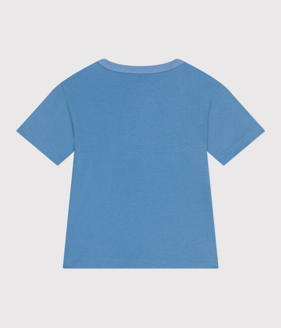 Kurzärmeliges Kinder-T-Shirt aus bedruckter Baumwolle blau ALASKA