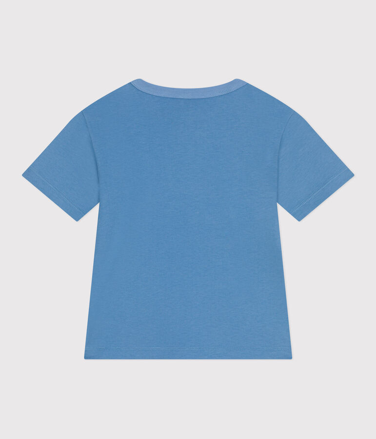 Kurz&auml;rmeliges Kinder-T-Shirt aus bedruckter Baumwolle blau