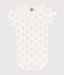 Kurzärmeliger Baby-Body aus Baumwolle mit Palmenmotiv weiss MARSHMALLOW/weiss MULTICO