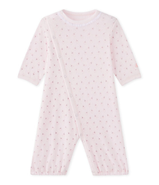 Baby-Mädchen-Overall mit 2-in-1-Effekt rosa VIENNE/weiss MULTICO