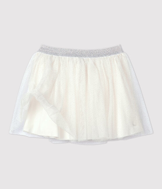 Kinderrock aus Tüll für Mädchen weiss MARSHMALLOW/grau ARGENT