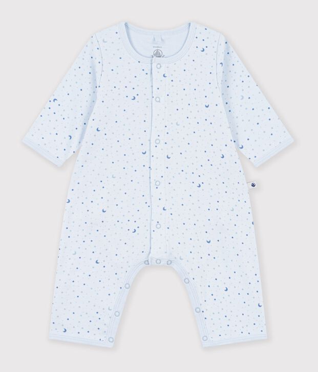 Baby-Bodyjama ohne F&uuml;&szlig;chen aus Baumwolle mit Sternen blau/vielfarbig
