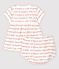 Kurzärmeliges Baby-Kleid mit Bloomer-Shorts aus Bio-Baumwoll-Jacquard für Mädchen weiss MARSHMALLOW/rot TERKUIT