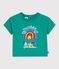 Kurz&auml;rmeliges Baby-T-Shirt aus Baumwolle mit M&ouml;wenmotiv gr&uuml;n GREENY