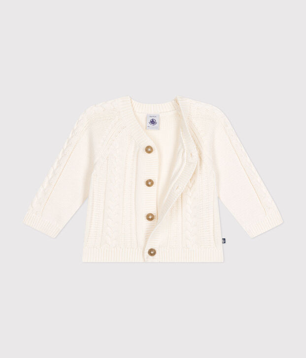 Baby-Cardigan aus Baumwolle weiss