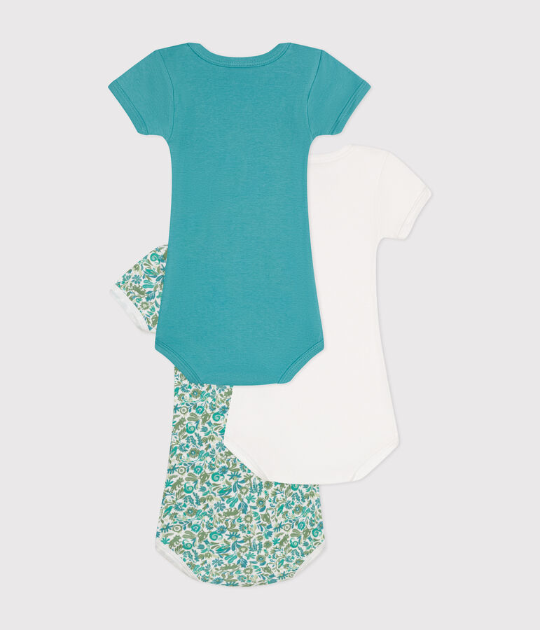 3er-Set kurz&auml;rmelige Baby-Bodys aus Baumwolle vielfarbig