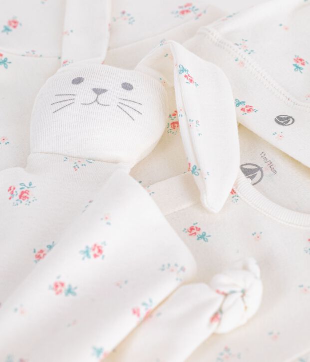 Newborn-Geschenkset aus Baumwolle mit Blumenmotiv vielfarbig