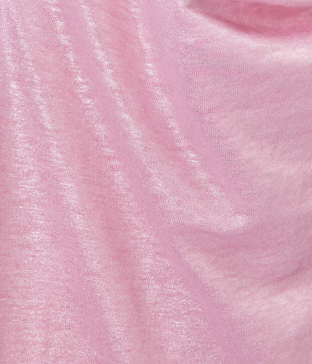 Damen-Top aus irisierendem Leinen rosa/grau