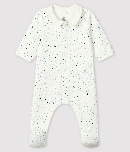 Baby-Strampler mit Sternen-Motiv aus Doppeljersey für Jungen weiss MARSHMALLOW/weiss MULTICO