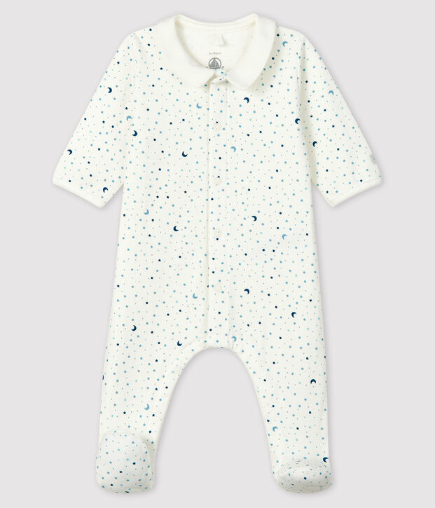 Baby-Strampler mit Sternen-Motiv aus Doppeljersey f&uuml;r Jungen weiss/vielfarbig
