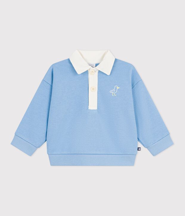 Baby-Sweatshirt aus Baumwolle mit bestickter M&ouml;we und Motiv am R&uuml;cken FLO