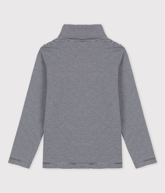 Unterziehpullover aus Baumwolle für Mädchen und Jungen blau SMOKING/weiss MARSHMALLOW