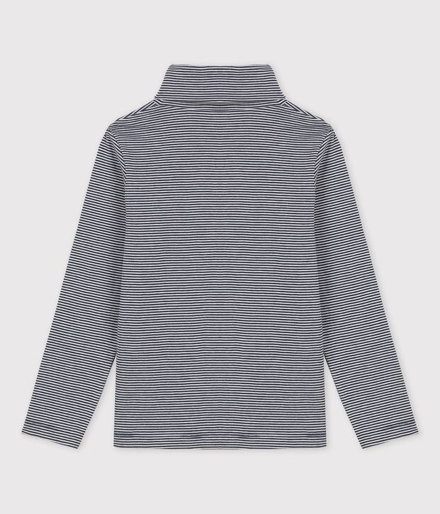 Unterziehpullover aus Baumwolle f&uuml;r M&auml;dchen und Jungen blau/weiss