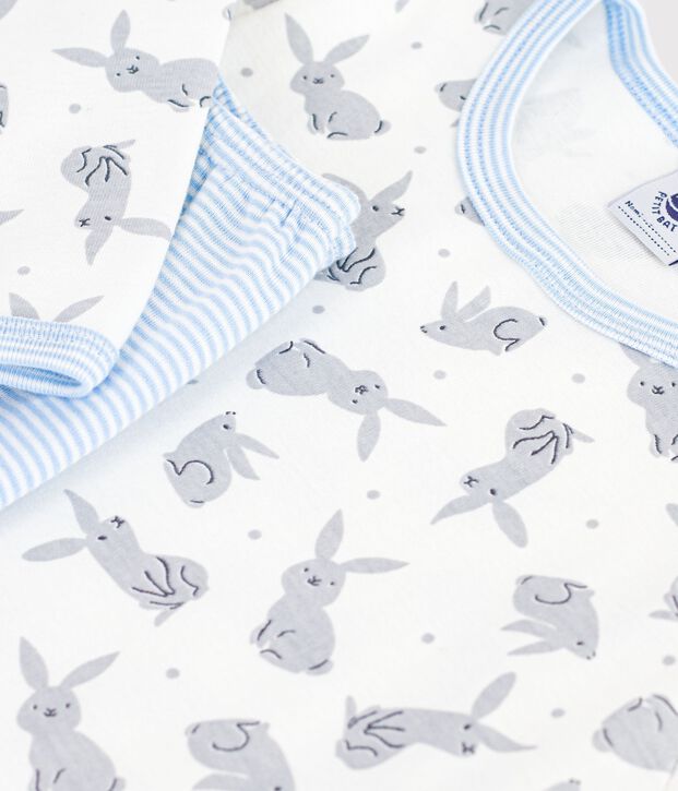 Pyjama  en velours grau/vielfarbig