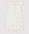 Baby-Einteiler aus Baumwolle und Leinen, mit kleinen Blumen bedruckt weiss MARSHMALLOW/weiss MULTICO