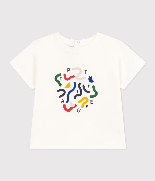 Kurz&auml;rmeliges Baby-T-Shirt aus leichtem Jersey weiss