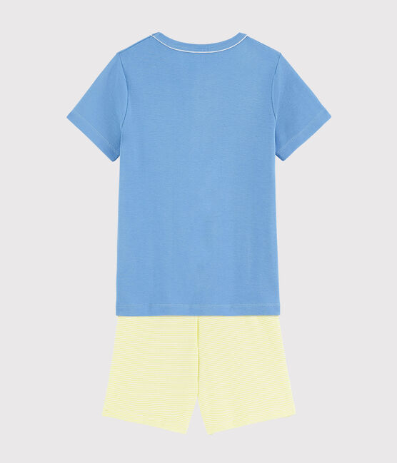 Kinder-Kurzpyjama aus Baumwolle mit Zitronenmotiv für Jungen blau EDNA/naturfarben MULTICO