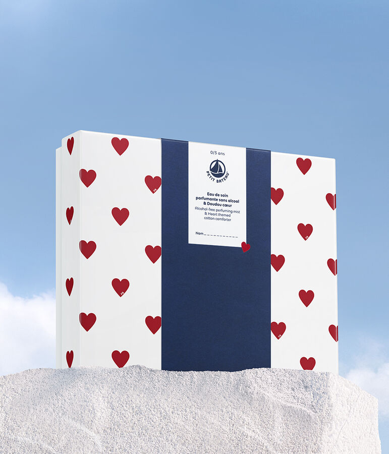 GESCHENKSET ZUR GEBURT DUFTWASSER & KUSCHELTIER weiss/weiss