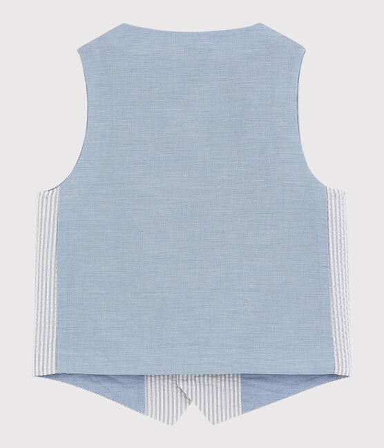 Ärmellose Kinder-Weste aus Seersucker für Jungen grau GRIS/weiss MARSHMALLOW