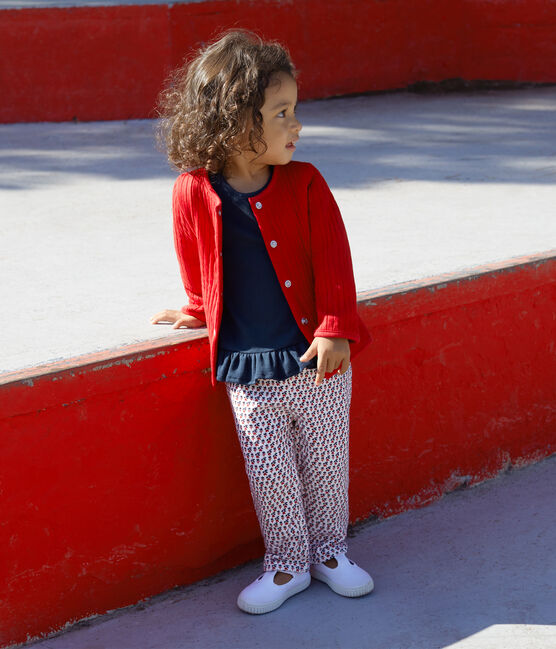 Baby-cardigan aus gestepptem doppeljersey mädchen rot TERKUIT