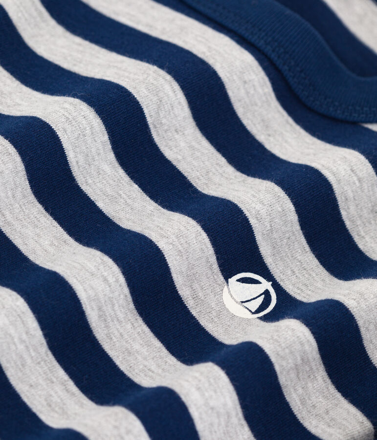 Lang&auml;rmeliges Kinder-T-Shirt aus Baumwolle f&uuml;r Jungen blau/grau