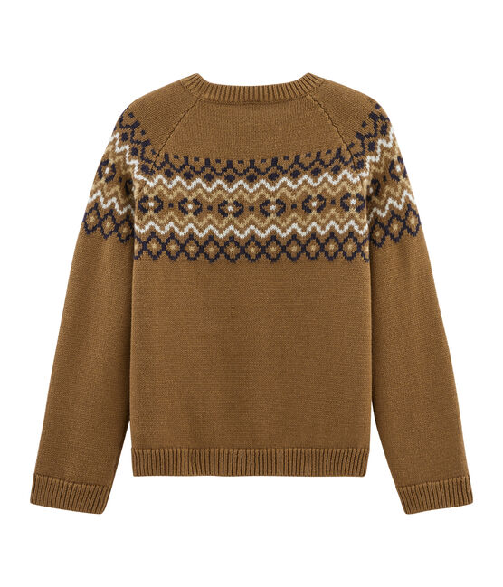 Kinder-Pullover für Mädchen braun BRINDILLE/weiss MULTICO